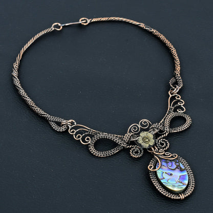 Iridescent Abalone Gemstone Pendant