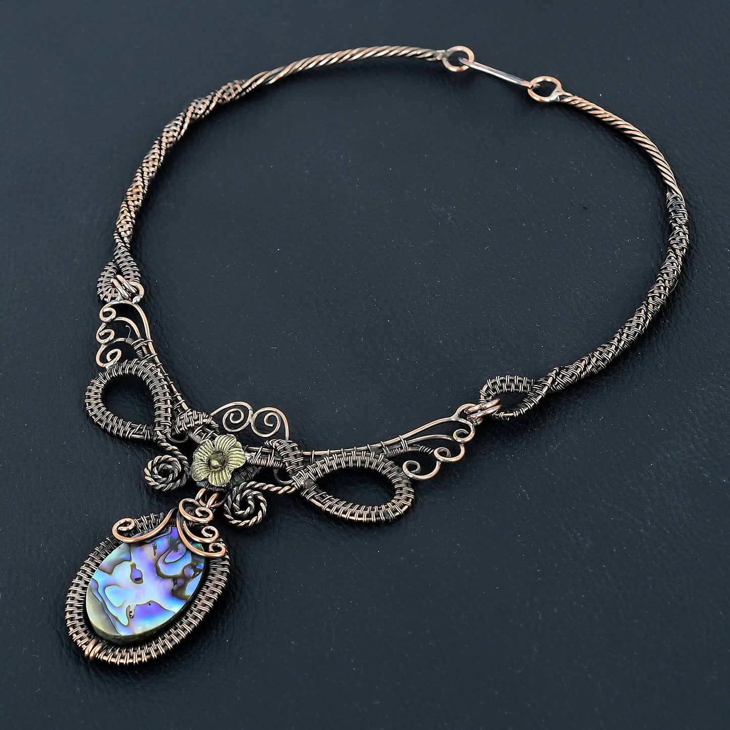 Iridescent Abalone Gemstone Pendant