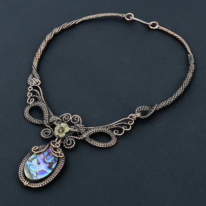 Iridescent Abalone Gemstone Pendant