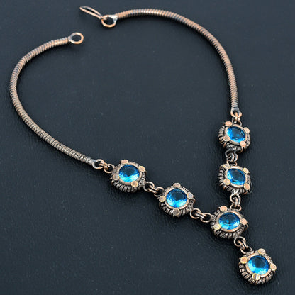 Blue Topaz Gemstone Necklace