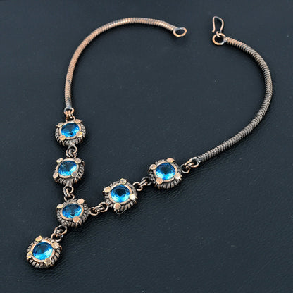 Blue Topaz Gemstone Necklace