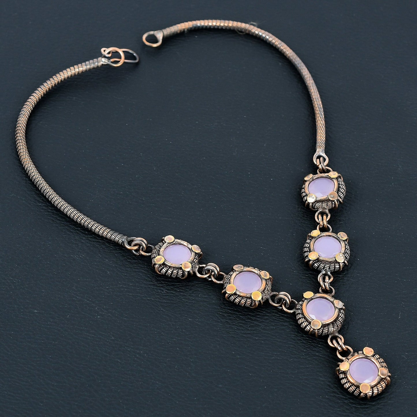 Pink Chalcedony Gemstone Necklace