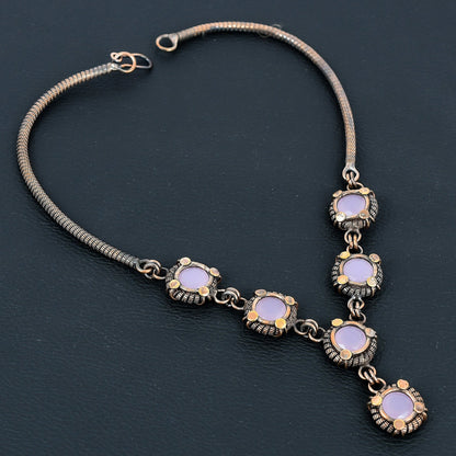 Pink Chalcedony Gemstone Necklace