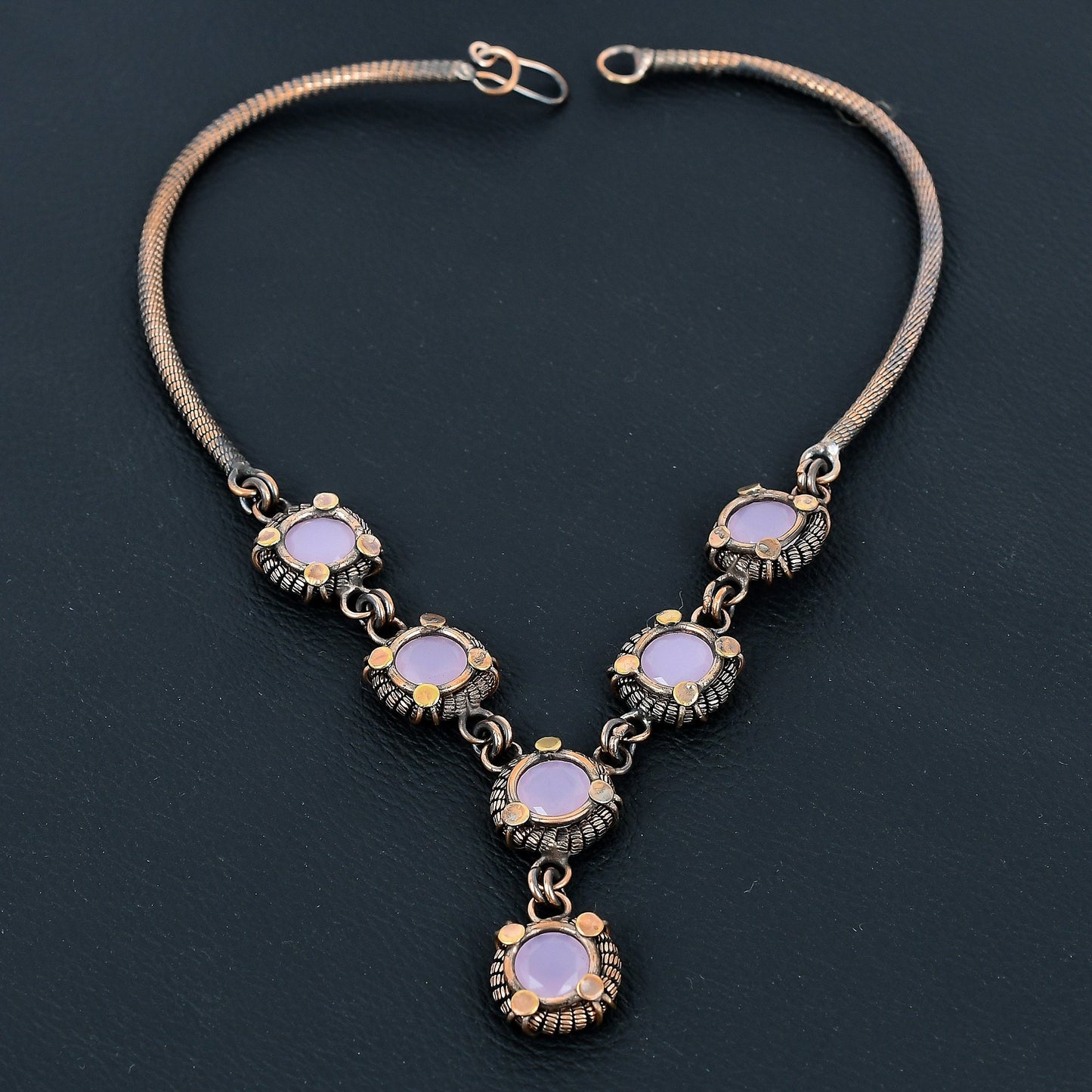 Pink Chalcedony Gemstone Necklace