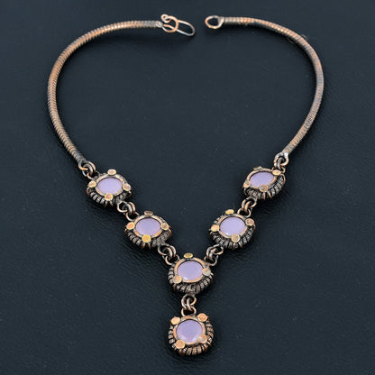 Pink Chalcedony Gemstone Necklace