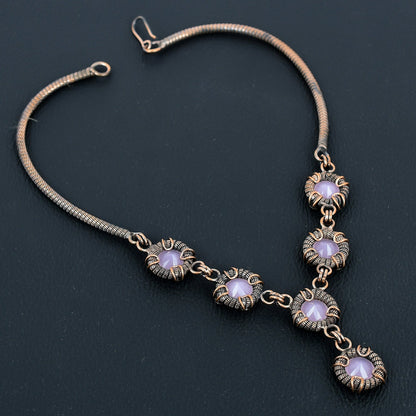 Pink Chalcedony Gemstone Necklace