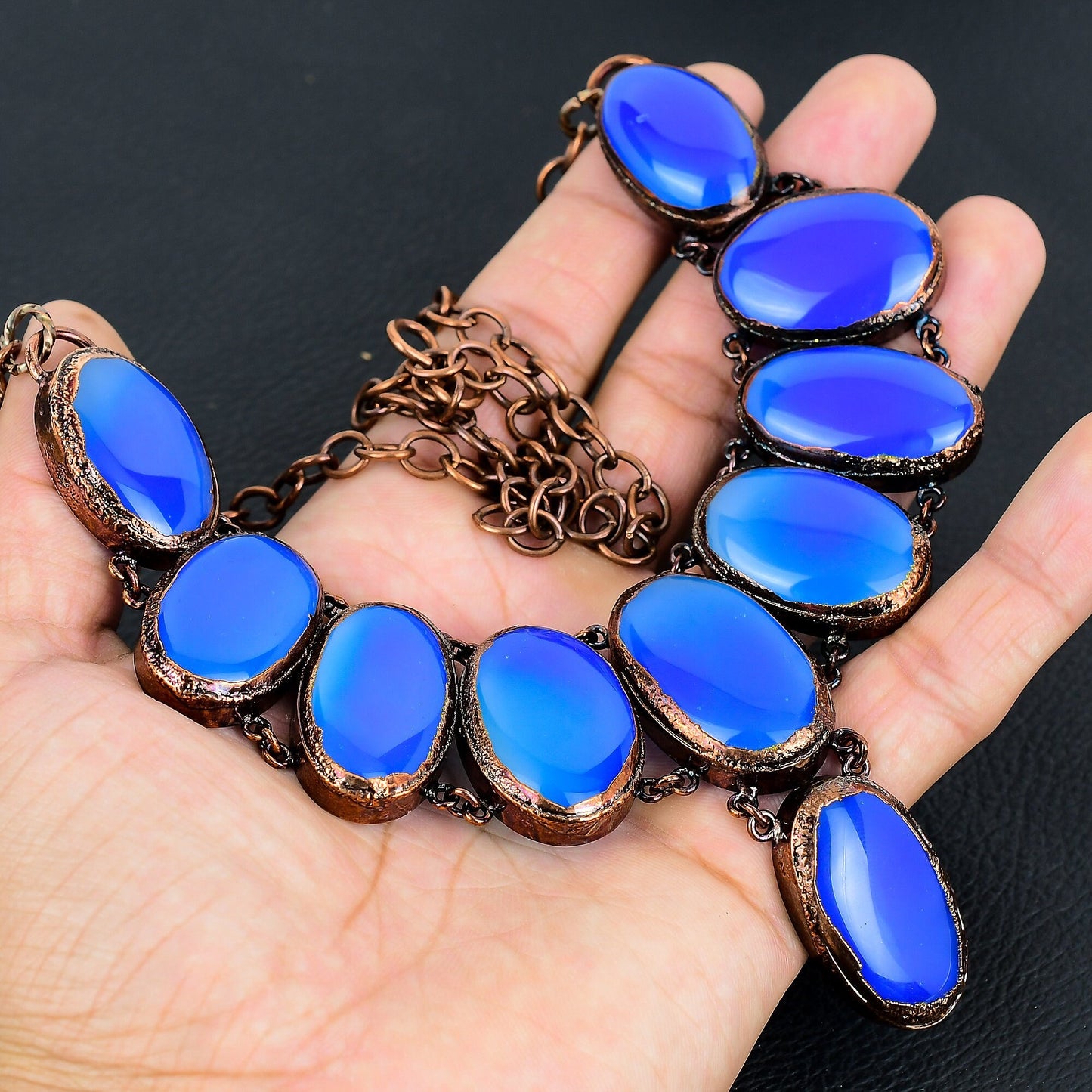 Blue Chalcedony Gemstone Necklace