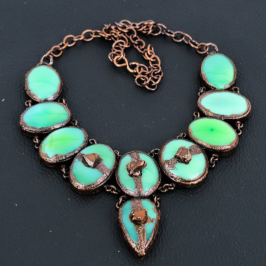 Lemon Chrysoprase Gemstone Necklace
