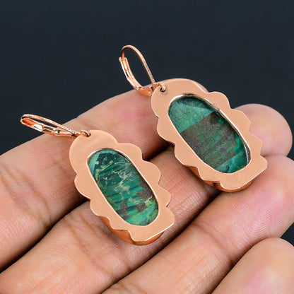 Green Malachite Gemstone Earrings