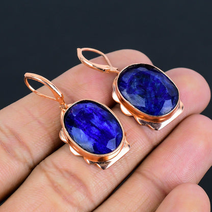 Blue Sapphire Gemstone Earrings