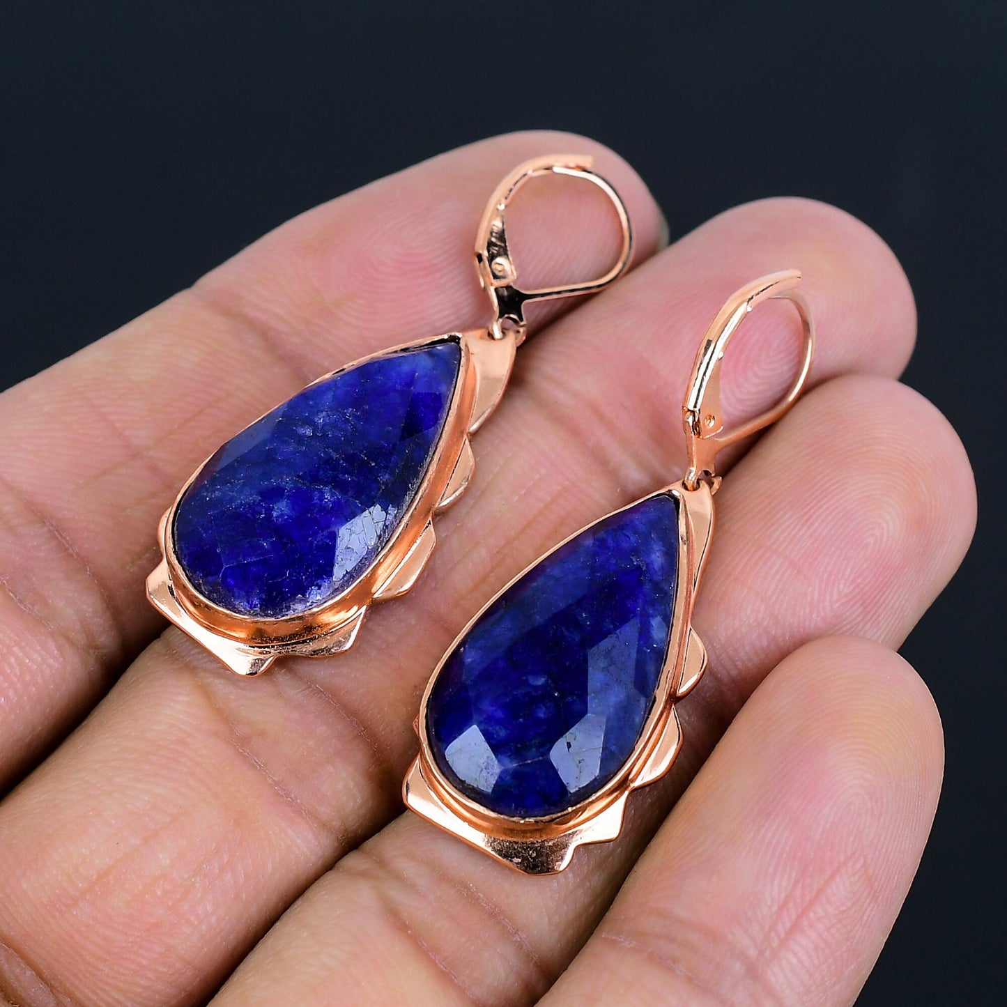 Blue Sapphire Gemstone Earrings
