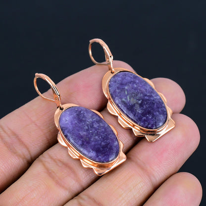 Purple Lepidolite Gemstone Earrings