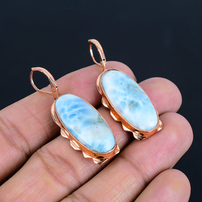 Blue Larimar Gemstone Earrings