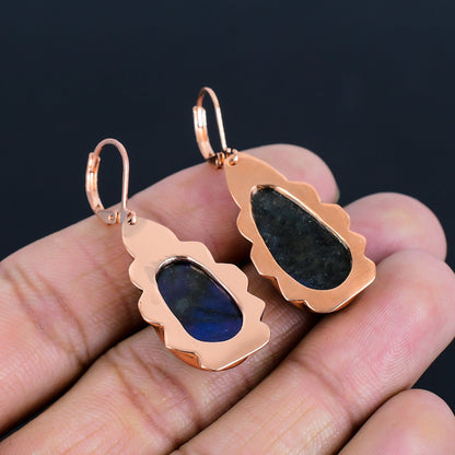 Blue Labradorite Gemstone Earrings