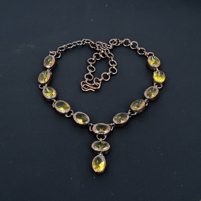 Yellow Citrine Gemstone Necklace