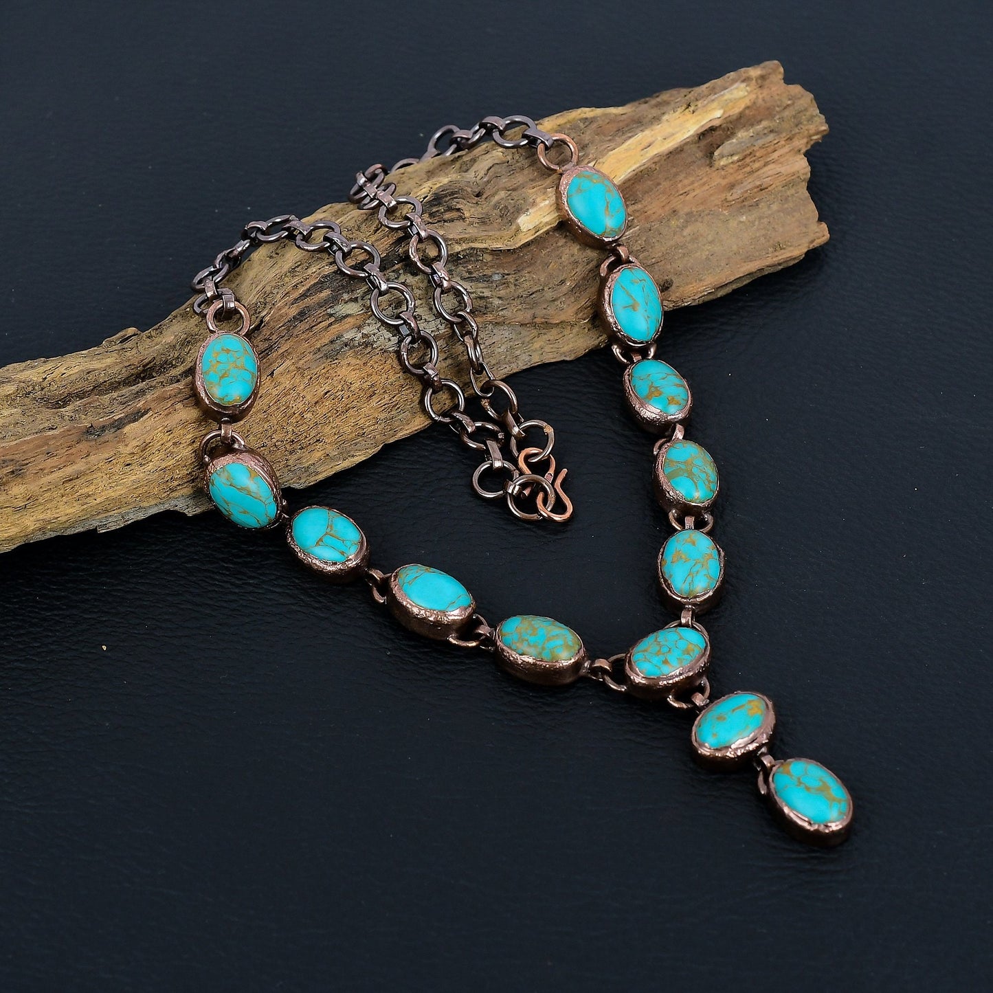 Turquoise Gemstone Copper Necklace