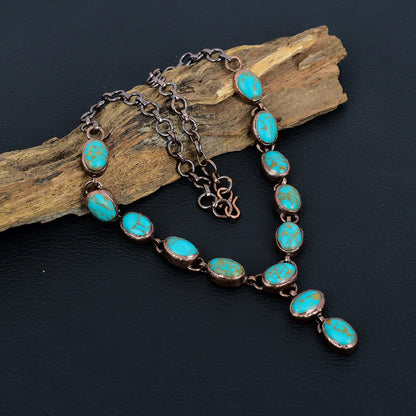 Turquoise Gemstone Copper Necklace
