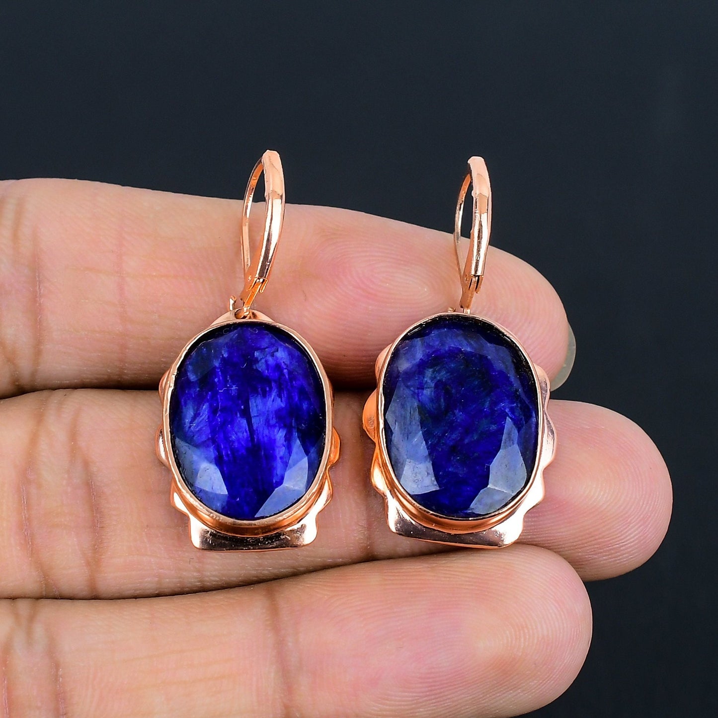 Blue Sapphire Gemstone Earrings