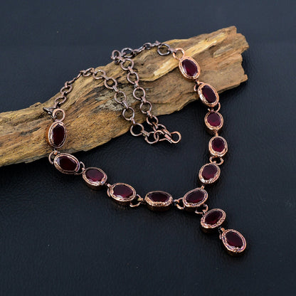 Red Ruby Gemstone Necklace