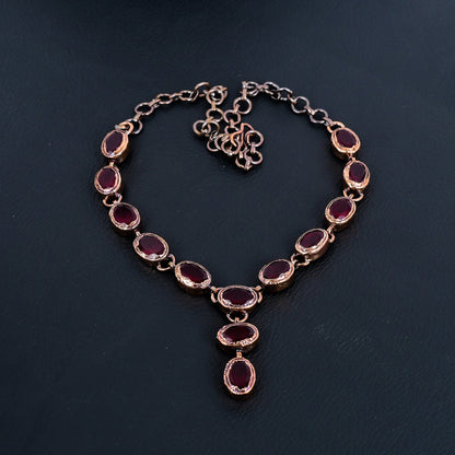 Red Ruby Gemstone Necklace