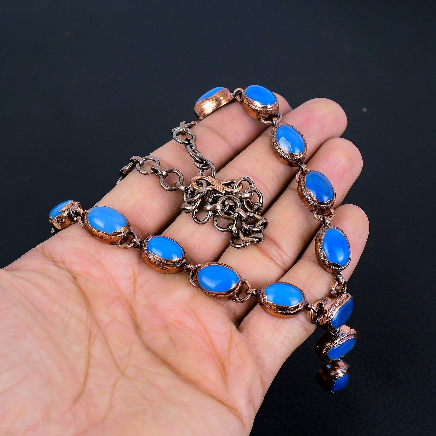 Blue Chalcedony Gemstone Necklace