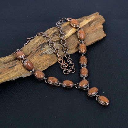 Orange Sunstone Gemstone Necklace