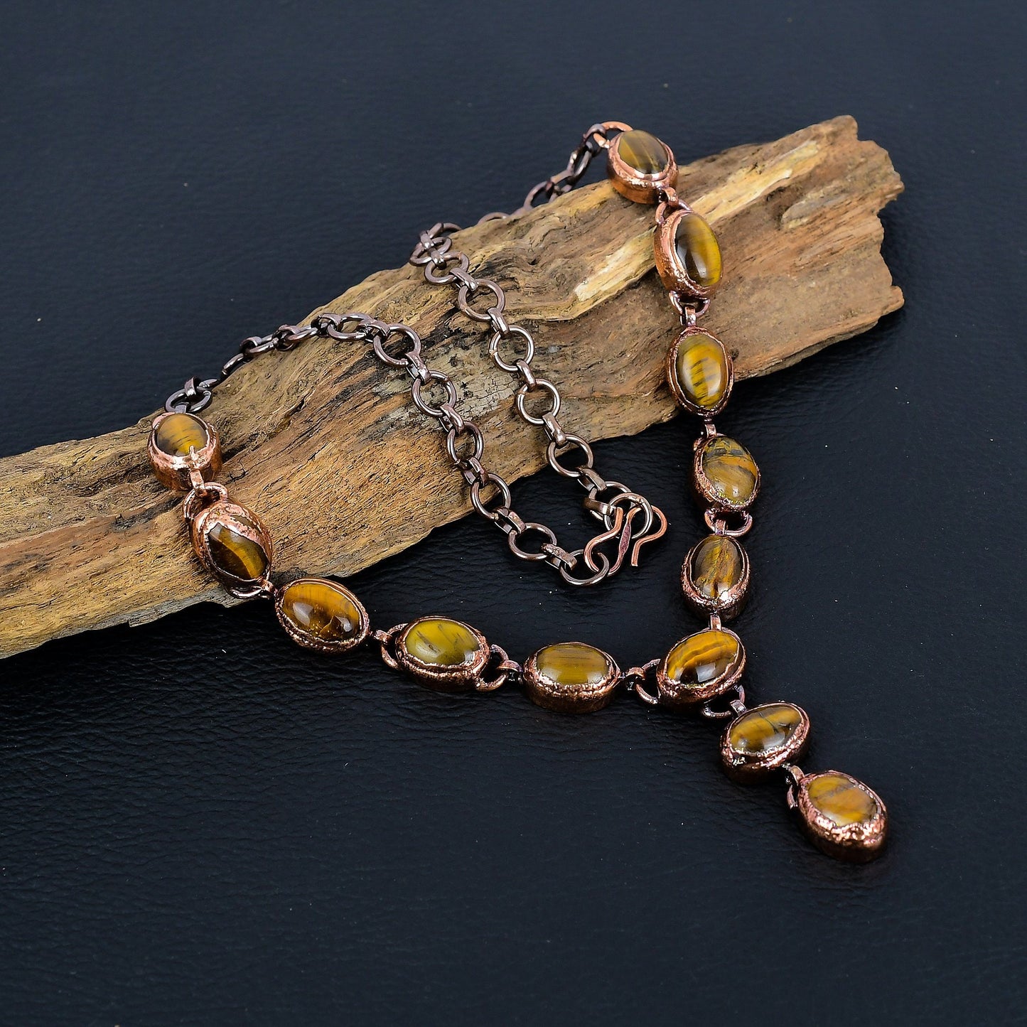Golden Brown Tiger Eye Gemstone Necklace