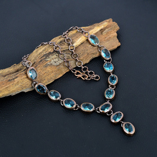 Blue Topaz Gemstone Necklace