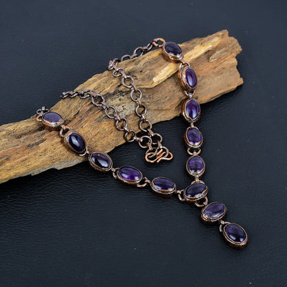 Purple Amethyst Gemstone Necklace