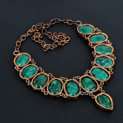 Green Zambian Emerald Gemstone Necklace