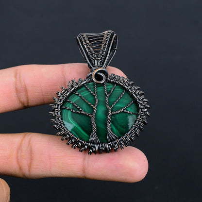 Green Malachite Gemstone Pendant