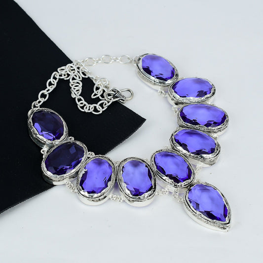 Blue Iolite Gemstone Necklace