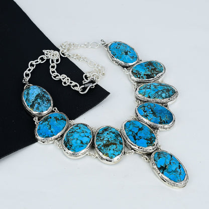 Turquoise Electroformed 925 Silver Necklace
