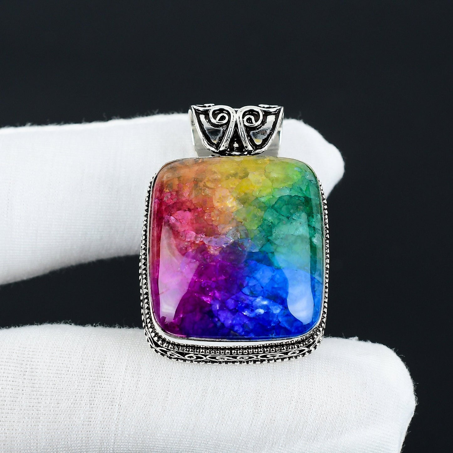 Rainbow Solar Quartz Gemstone Pendant