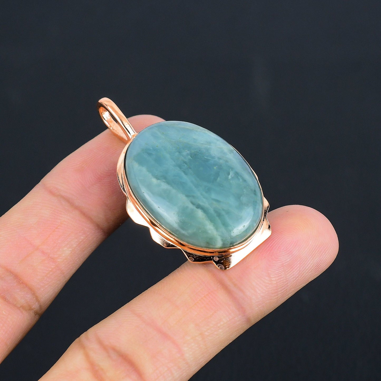 Blue Aquamarine Gemstone Pendant