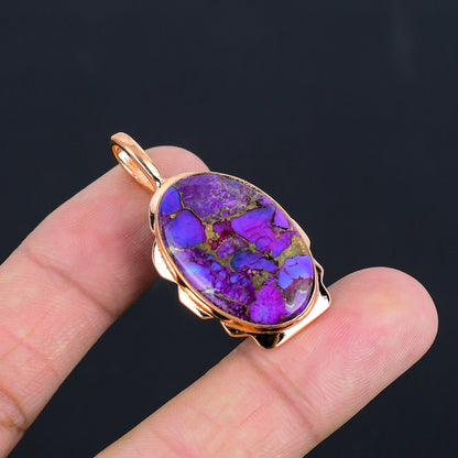 Purple Copper Turquoise Gemstone Pendant