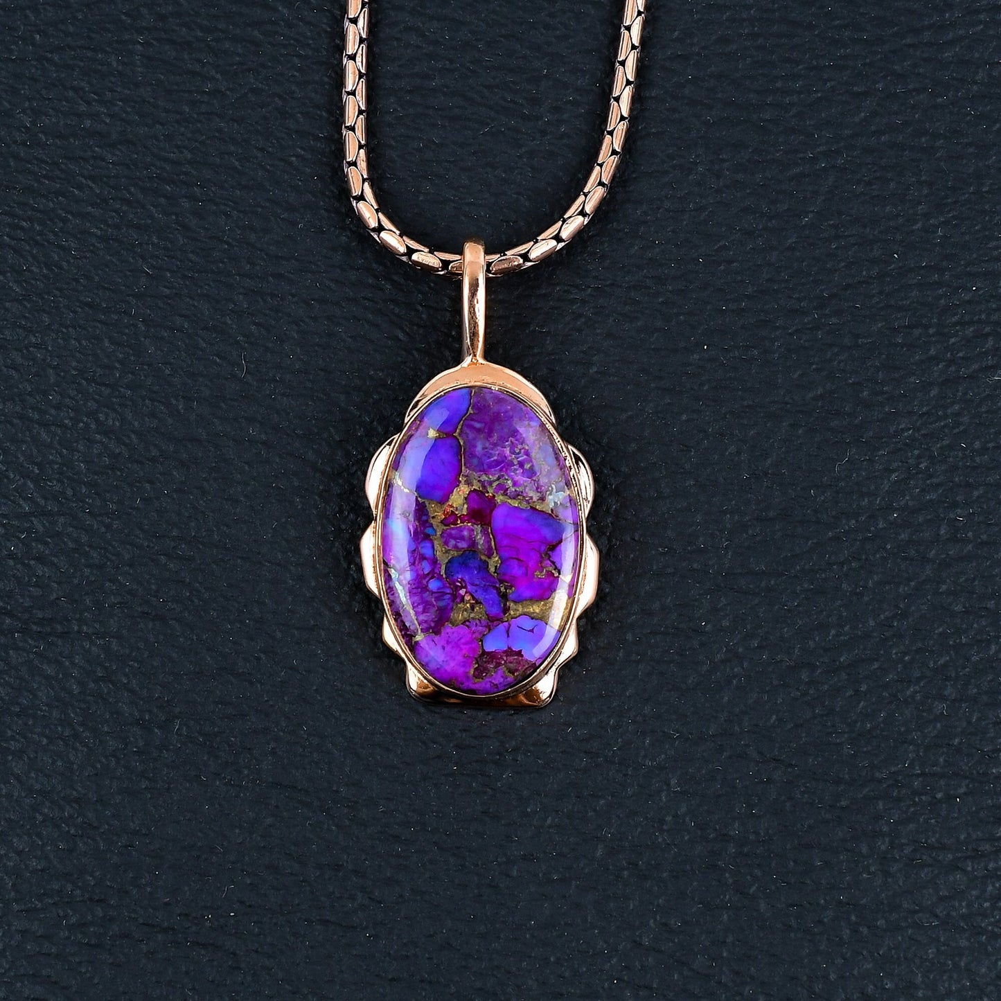 Purple Copper Turquoise Gemstone Pendant