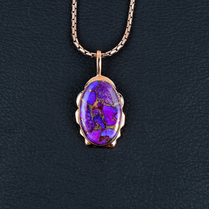 Purple Copper Turquoise Gemstone Pendant