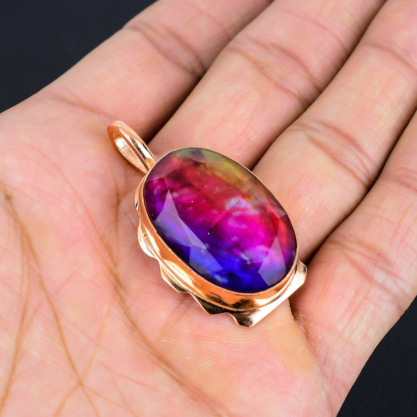 Multicolor Ammolite Gemstone Pendant