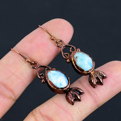 Blue Larimar Gemstone Earrings