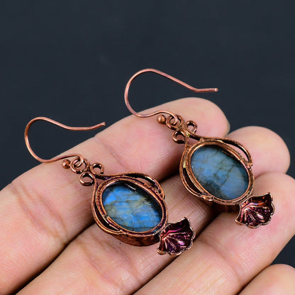 Blue Labradorite Gemstone Earrings