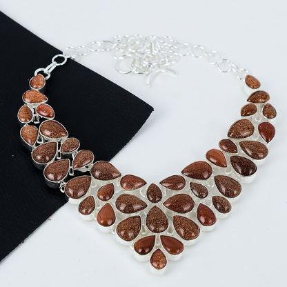 Red Sunstone Gemstone Necklace