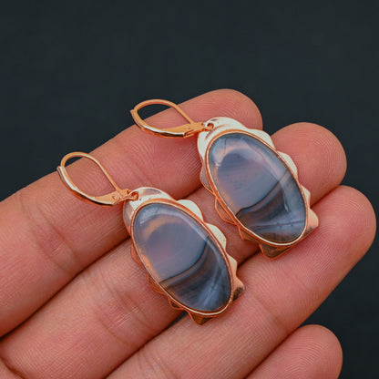 Brown Montana Agate Gemstone Earrings