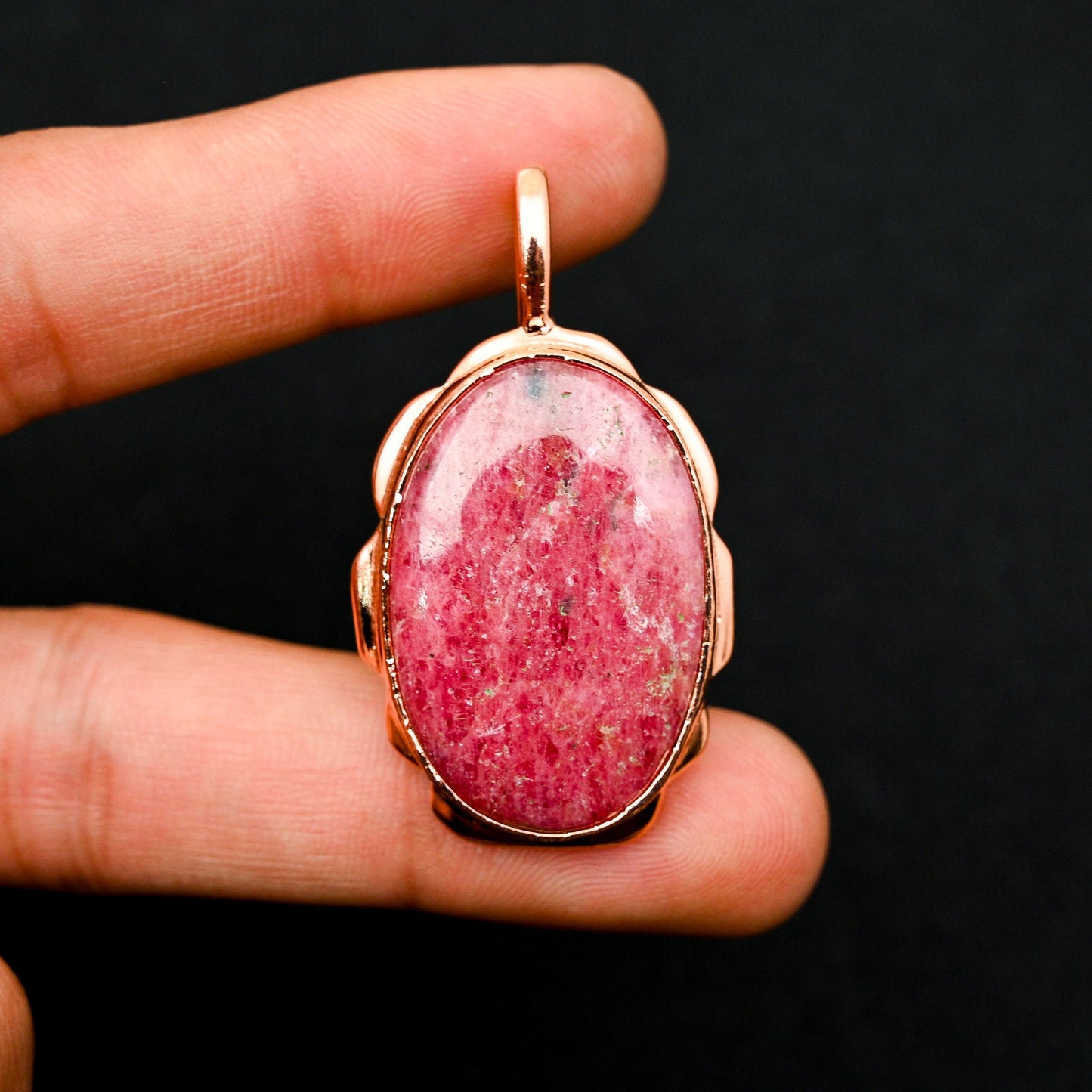 Pink Rhodonite Gemstone Pendant
