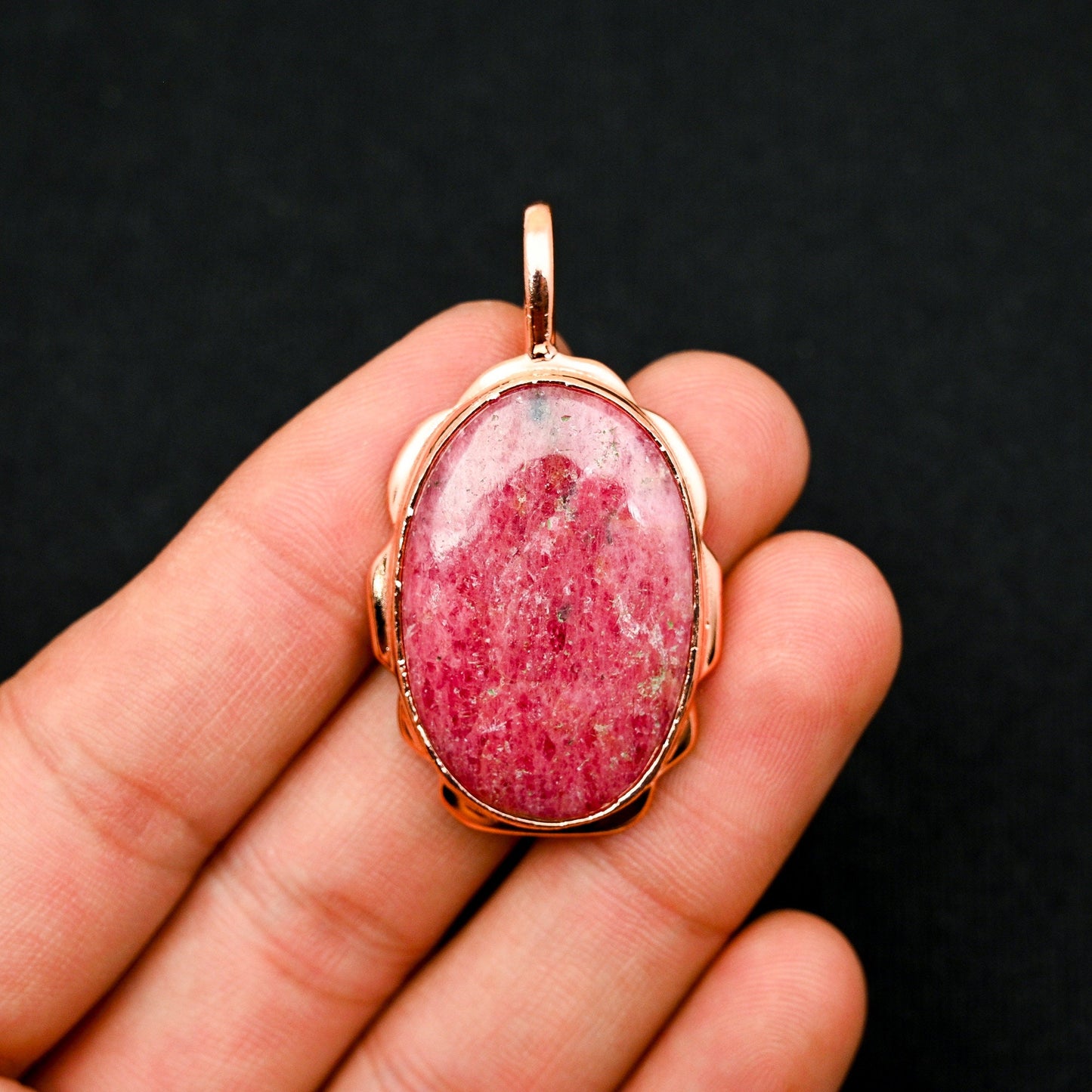 Pink Rhodonite Gemstone Pendant