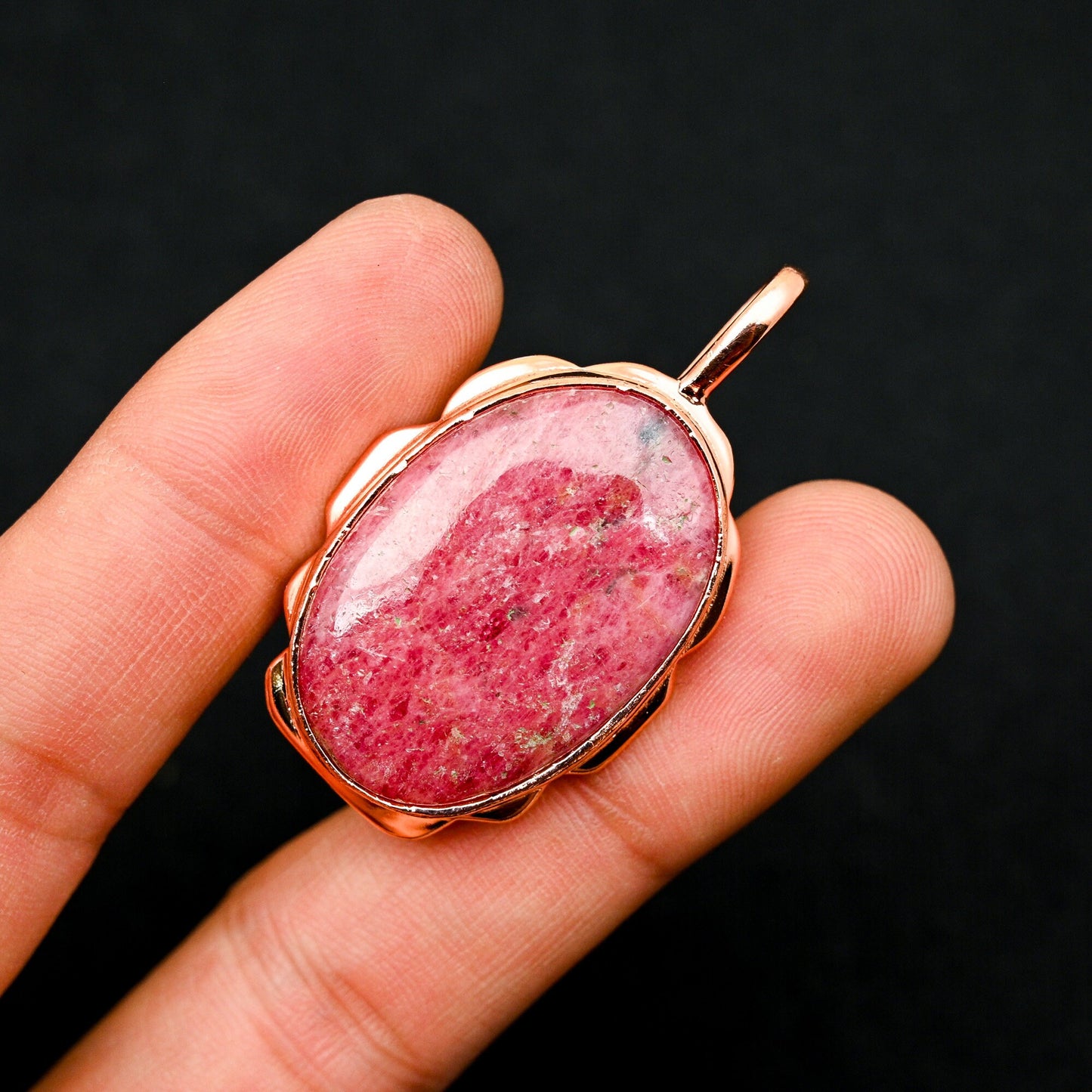 Pink Rhodonite Gemstone Pendant