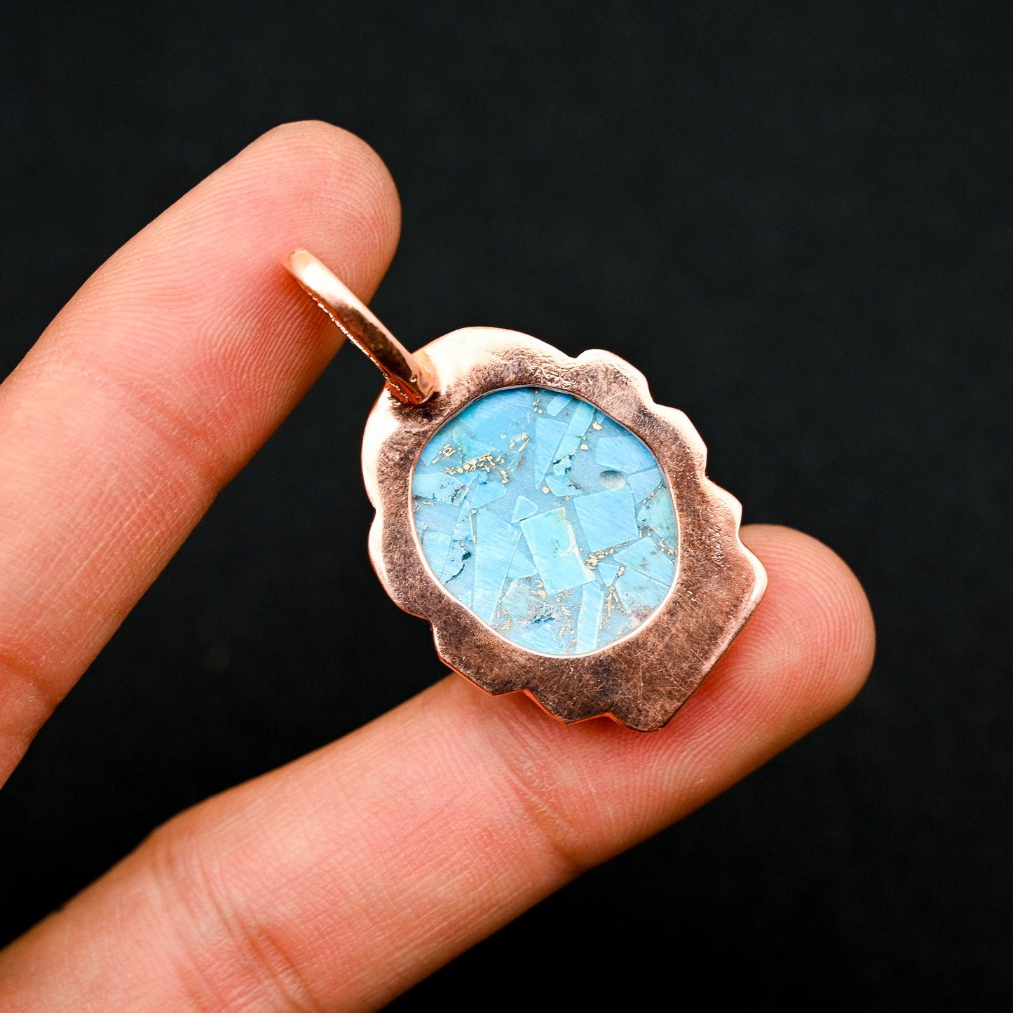 Blue Copper Turquoise Gemstone Pendant