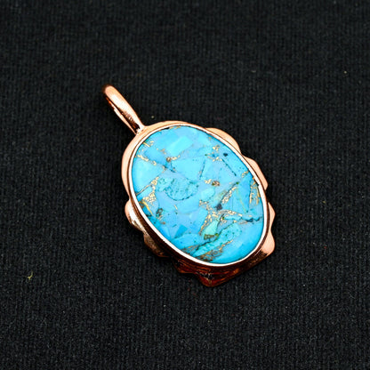Blue Copper Turquoise Gemstone Pendant