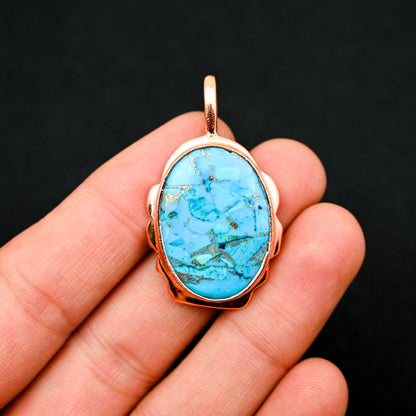 Blue Copper Turquoise Gemstone Pendant