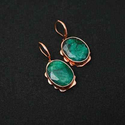 Green Emerald Gemstone Earrings